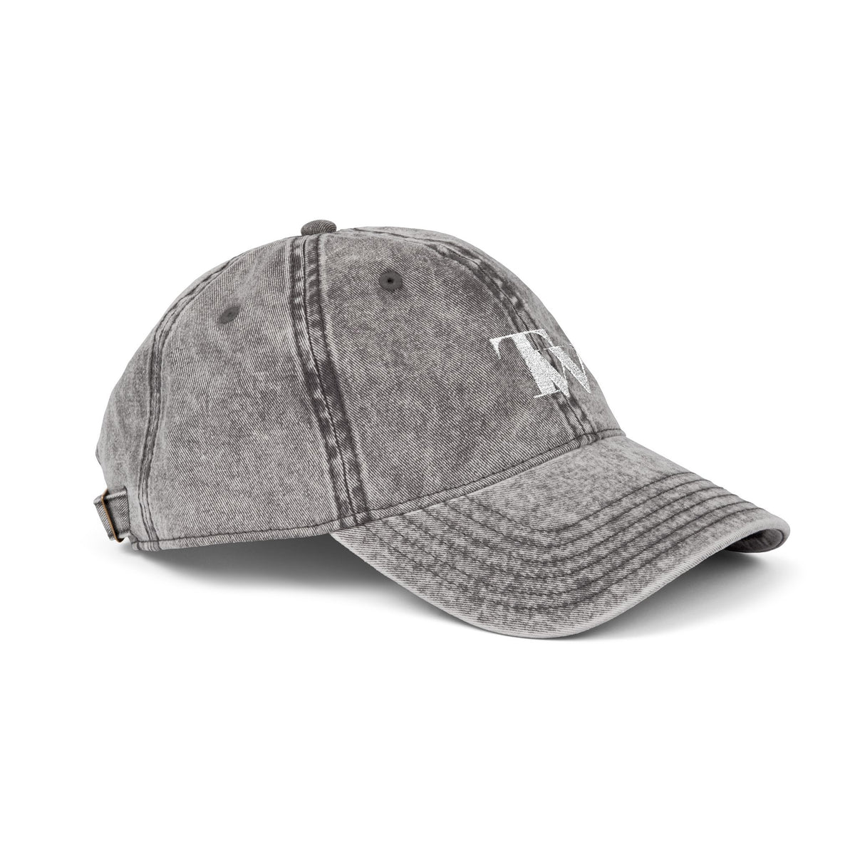 Washed Grey Embroidered Cap – Charcoal Grey – Back view