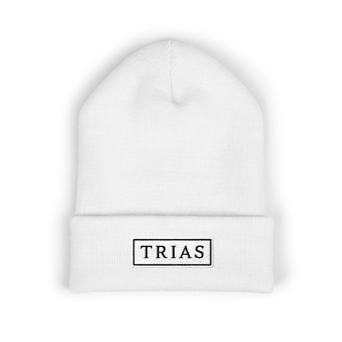TRIAS Everyday Cuffed Beanie – White – Front view