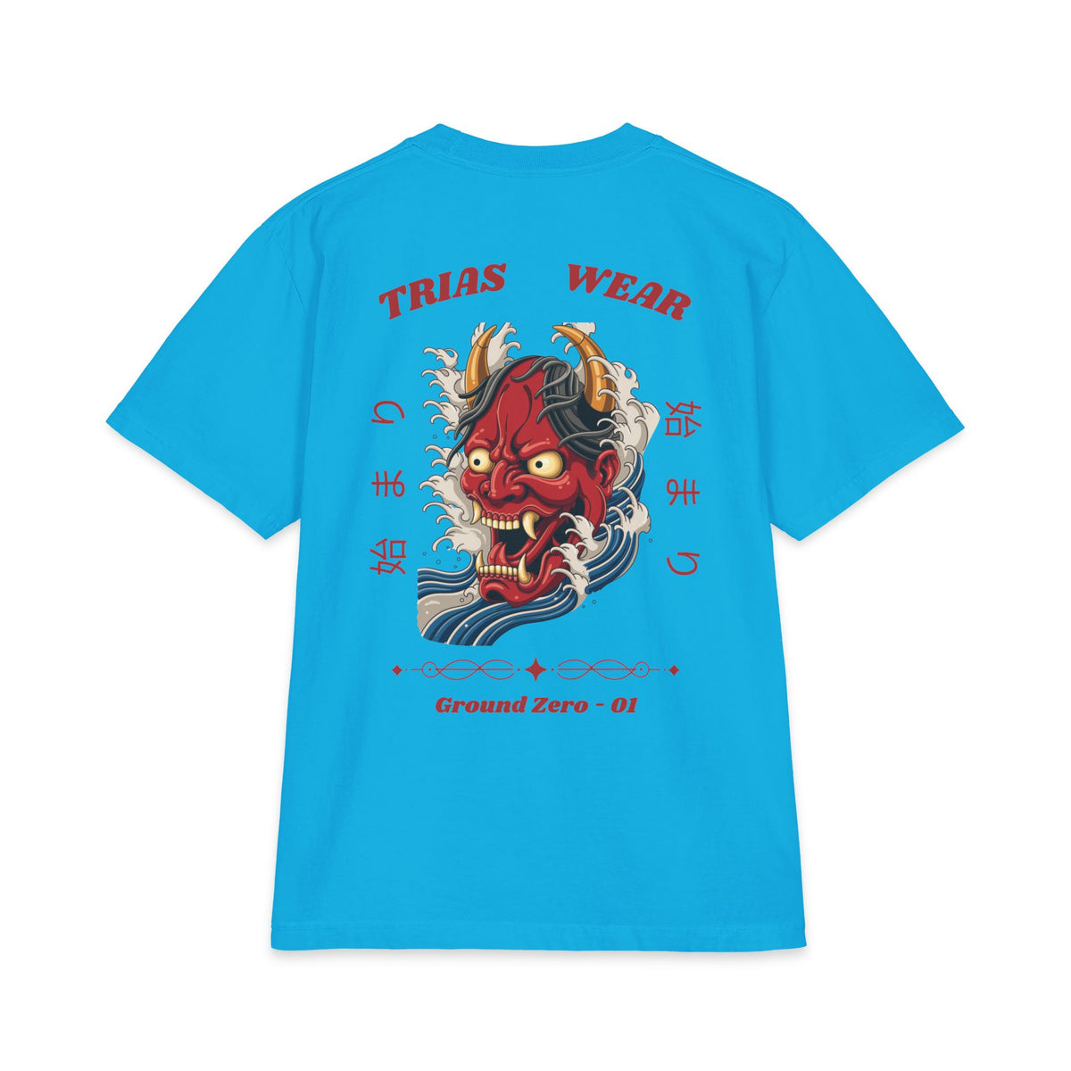 Hannya Oni Tee – Turquoise – Back view
