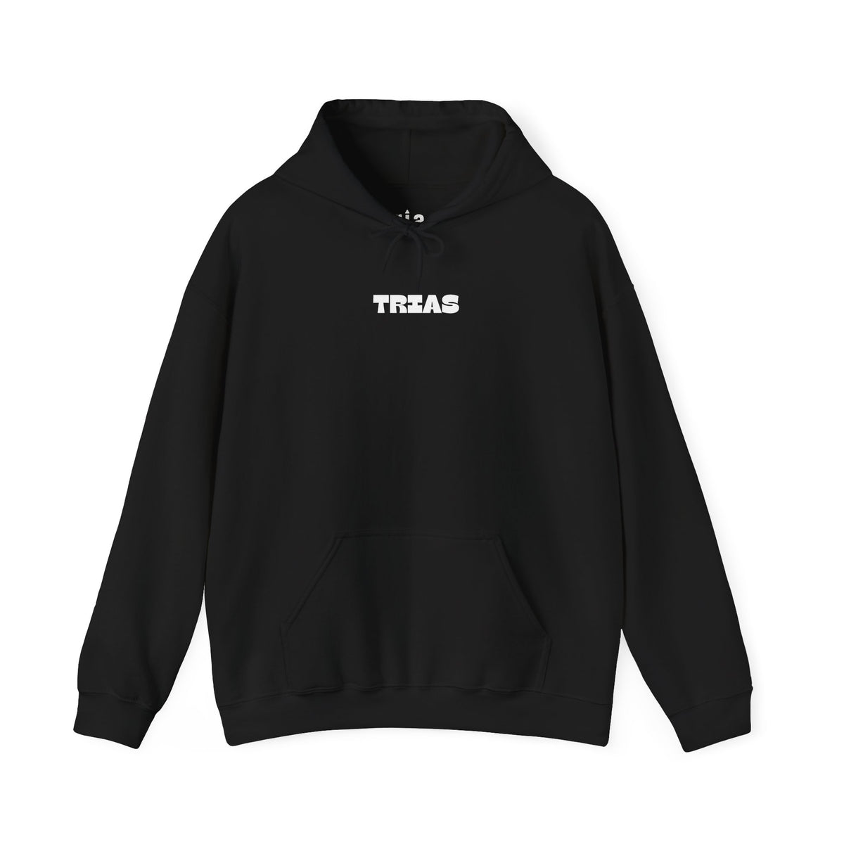 TRIAS Bold Back Graphic Hoodie – Black – Front view