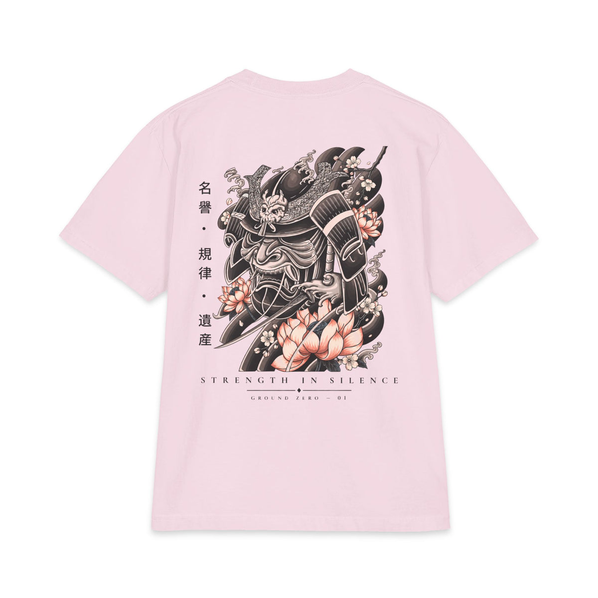 Samurai Lotus Tee – Powder Pink – Back view
