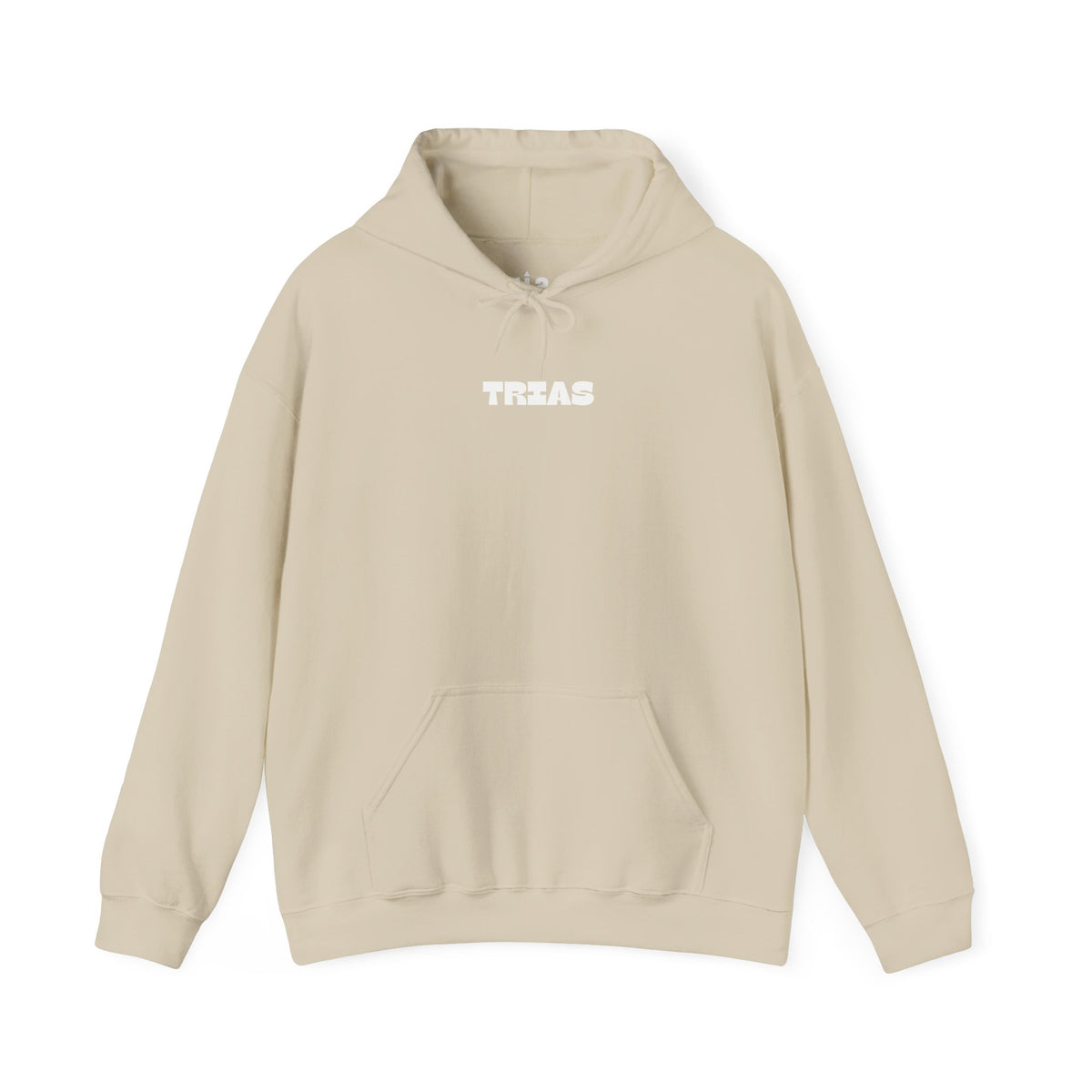 TRIAS Bold Back Graphic Hoodie – Sand – Front view