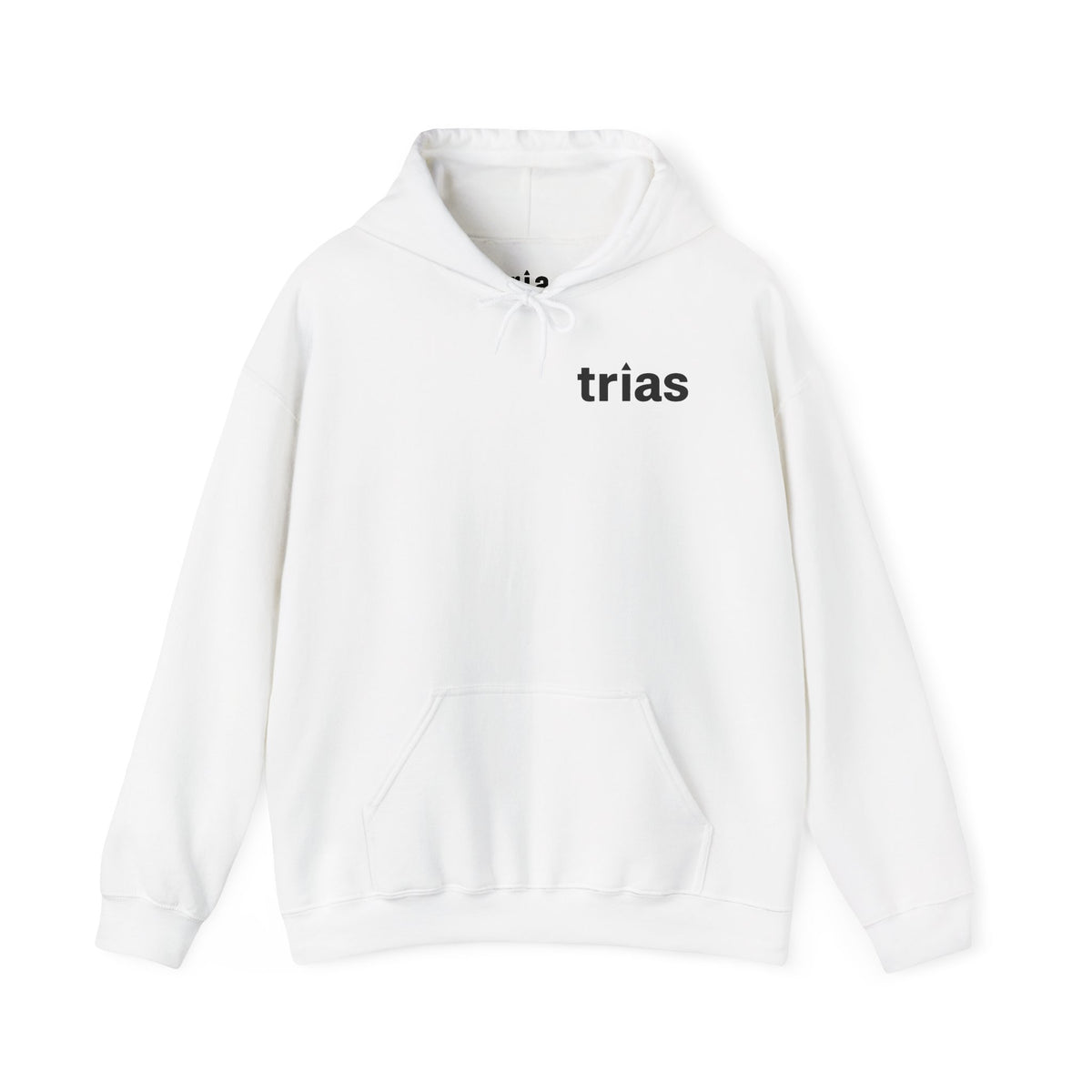 TRIAS Essential White Hoodie – White – Front view