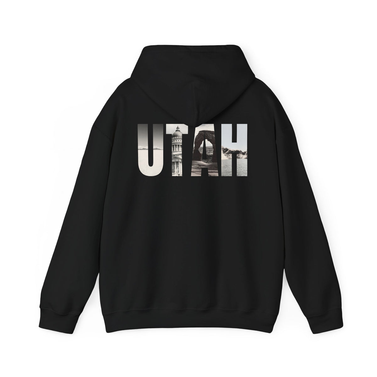 Utah Landscapes Hoodie – Black – Back view