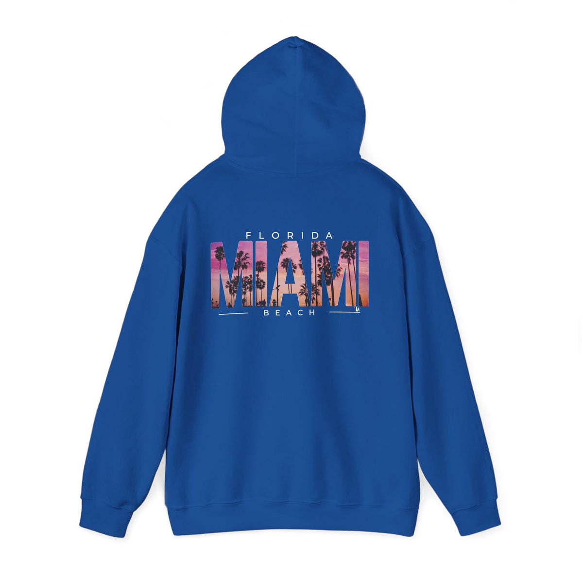 Miami Beach Sunset Hoodie – Royal – Detail view 1