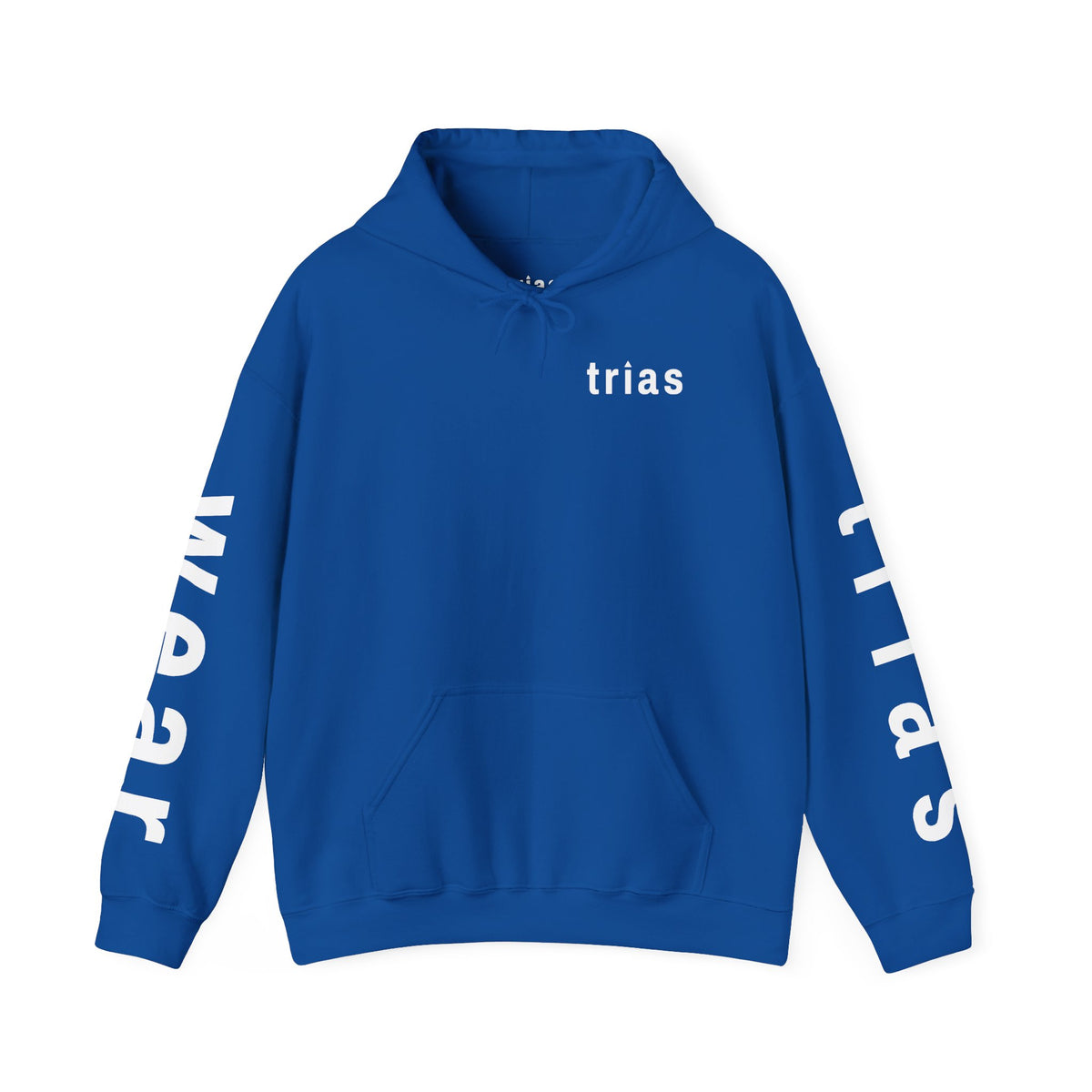 TRIAS Sleeve Print Hoodie – Royal – Front view