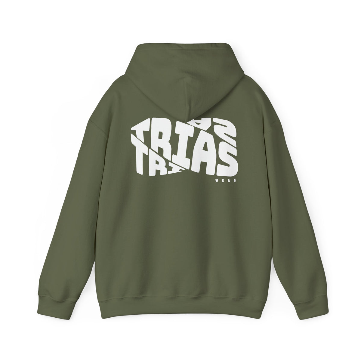 TRIAS Bold Back Graphic Hoodie – Military Green – Back view
