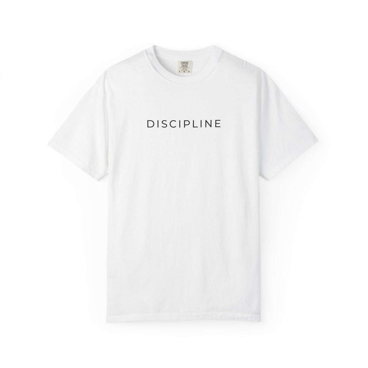 TRIAS Discipline Mentality Streetwear Tee – White – Front view