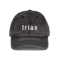 TRIAS Vintage Embroidered Cap – Black – Front view