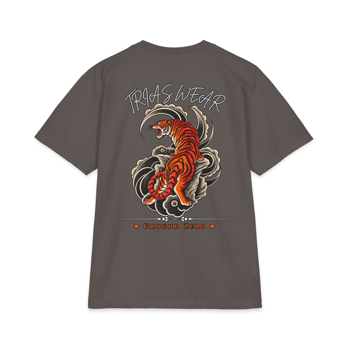 Tiger Koi Tee – Dark Grey – Back view