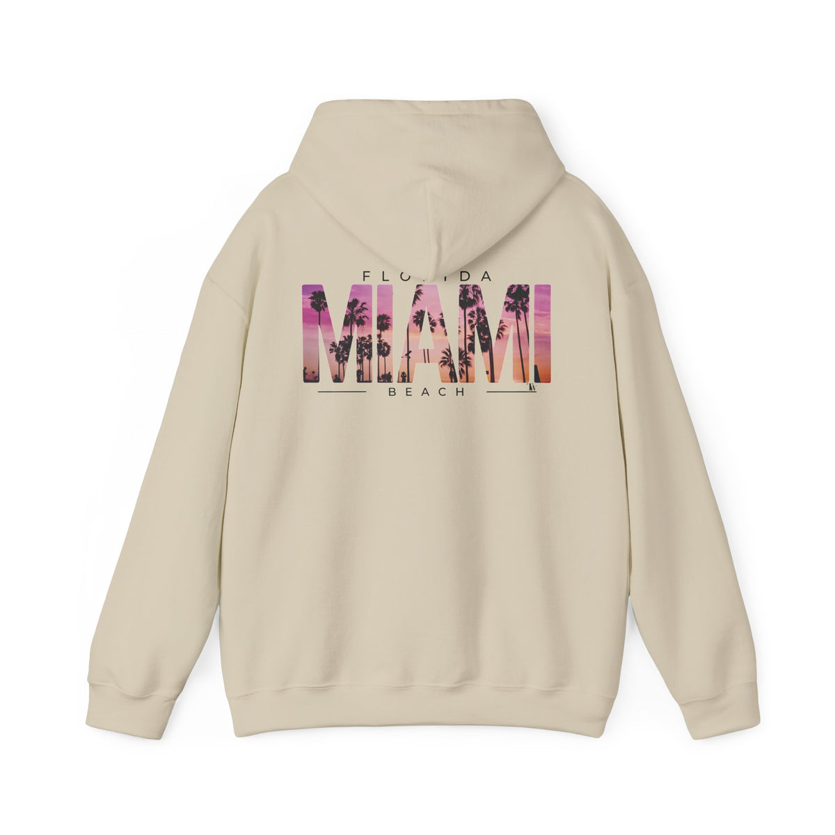 Miami Beach Sunset Hoodie – Sand – Back view