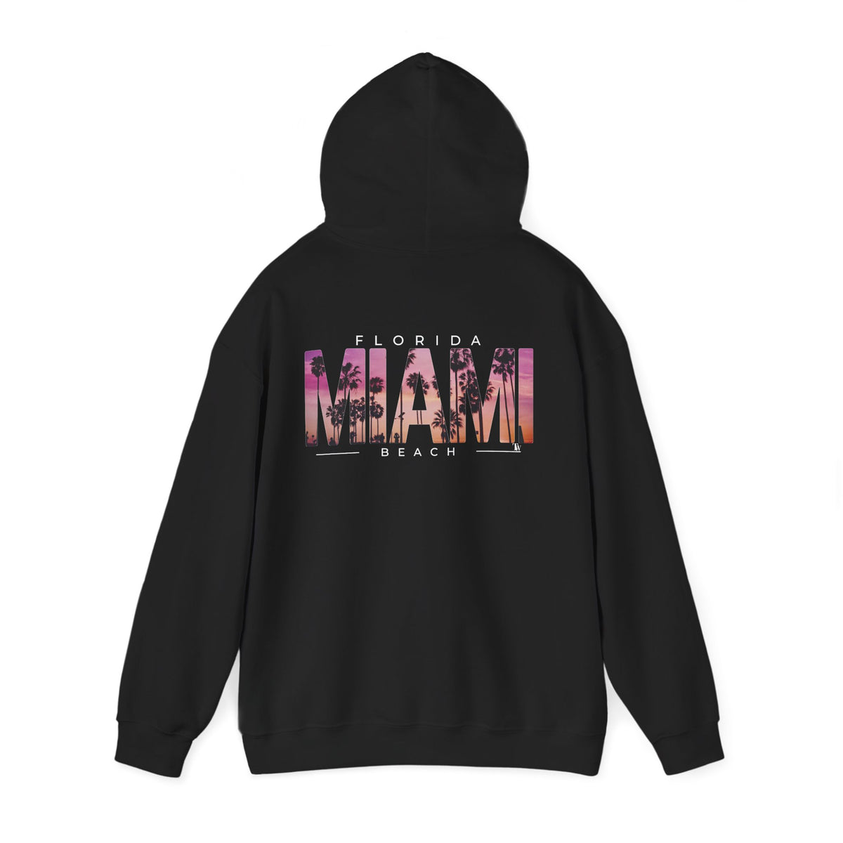 Miami Beach Sunset Hoodie – Black – Detail view 1