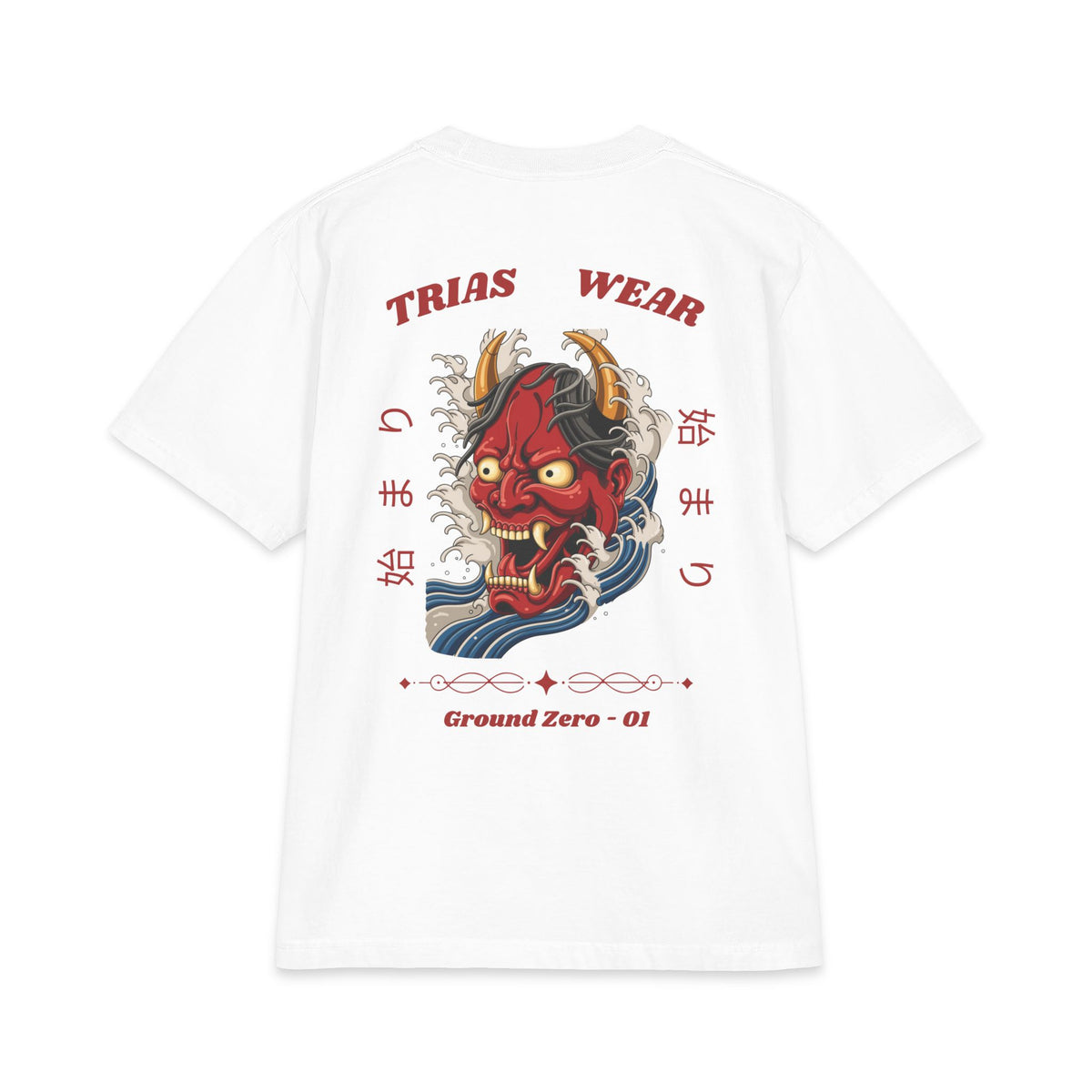 Hannya Oni Tee – White – Back view