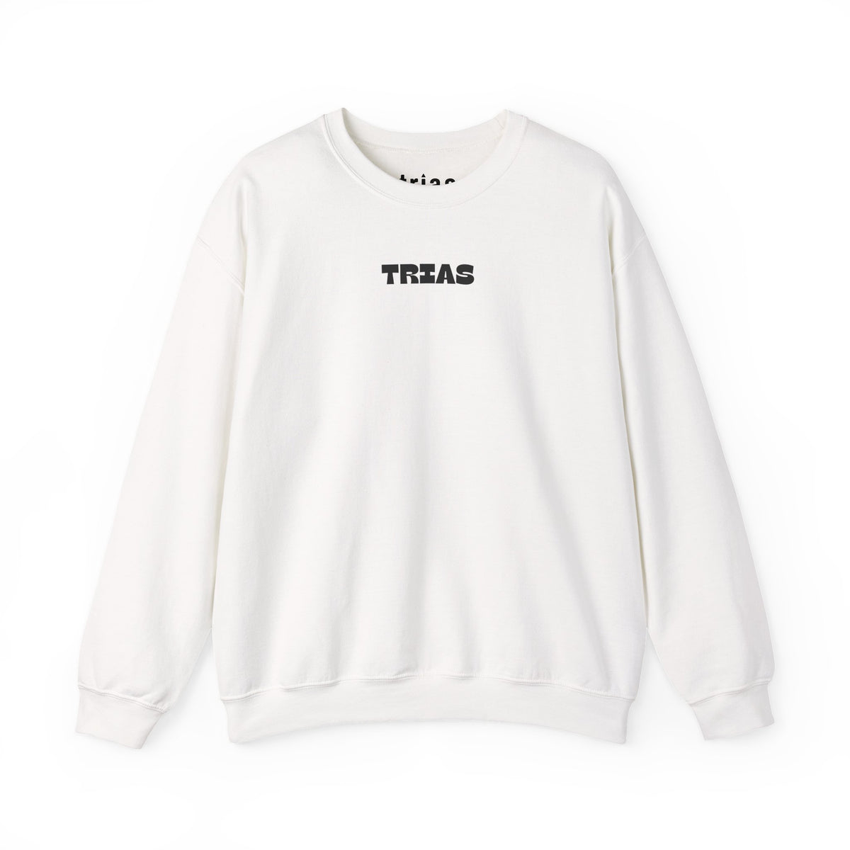 TRIAS Embroidered Crewneck – White – Front view