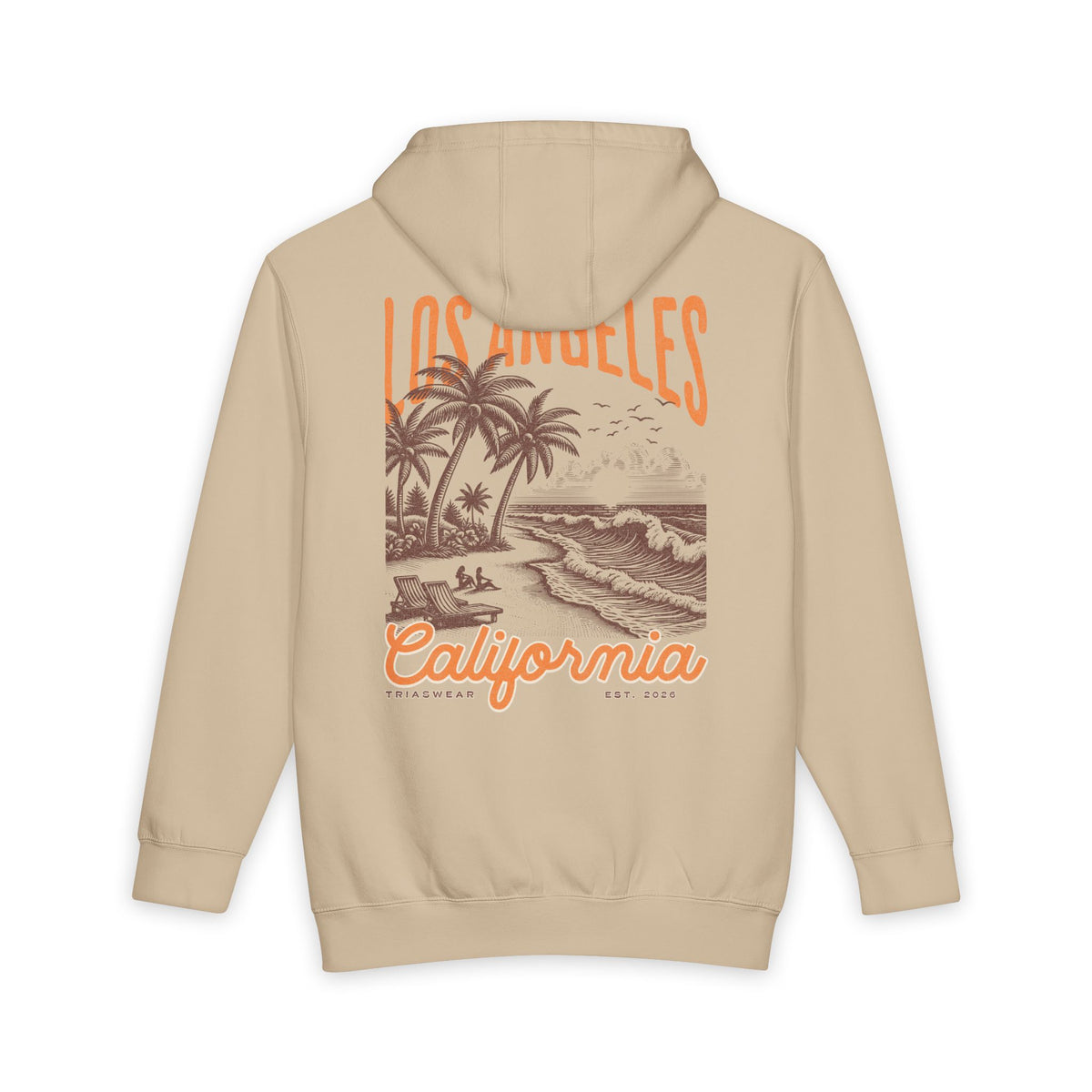 Los Angeles Coast Hoodie – Mushroom – Back view