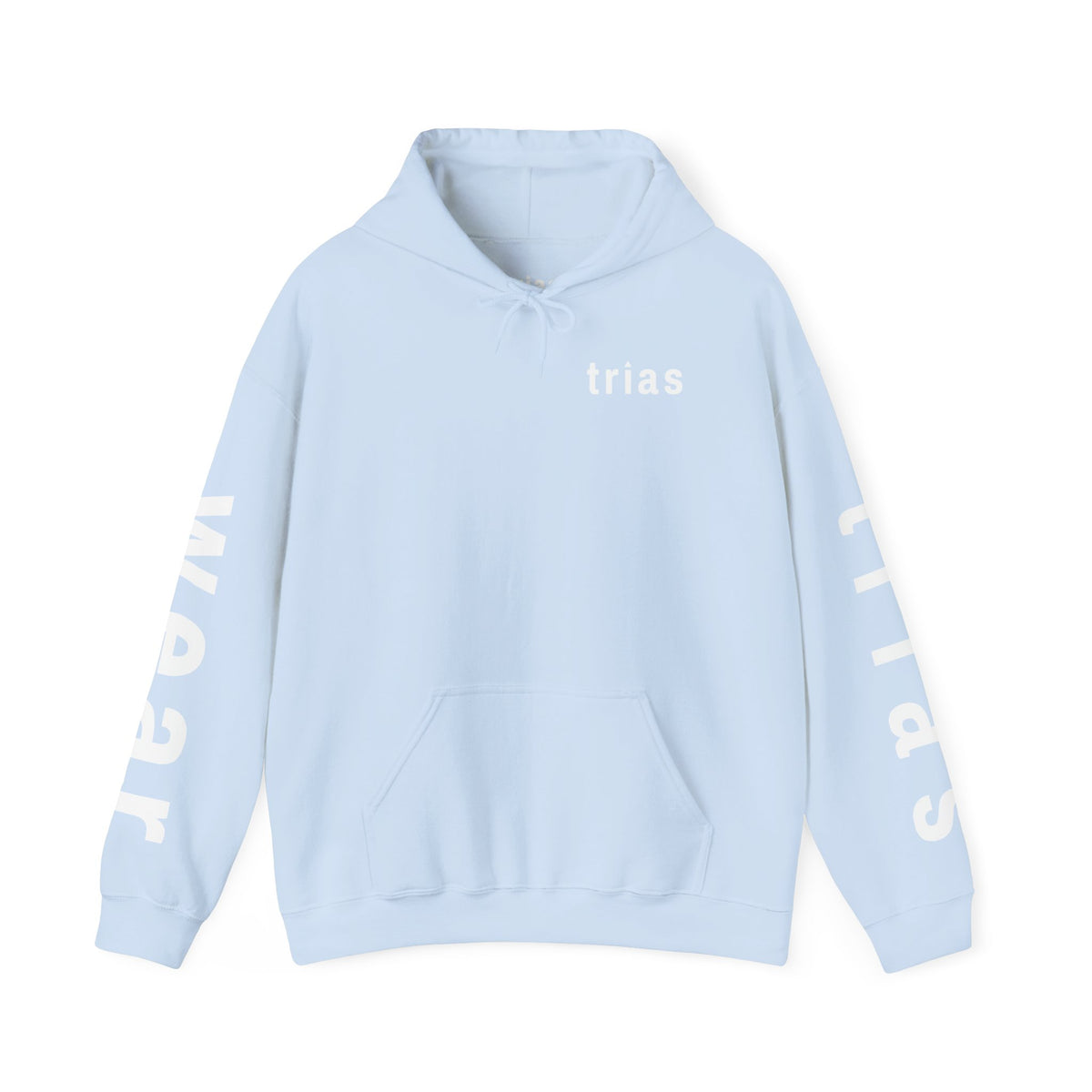 TRIAS Sleeve Print Hoodie – Light Blue – Front view