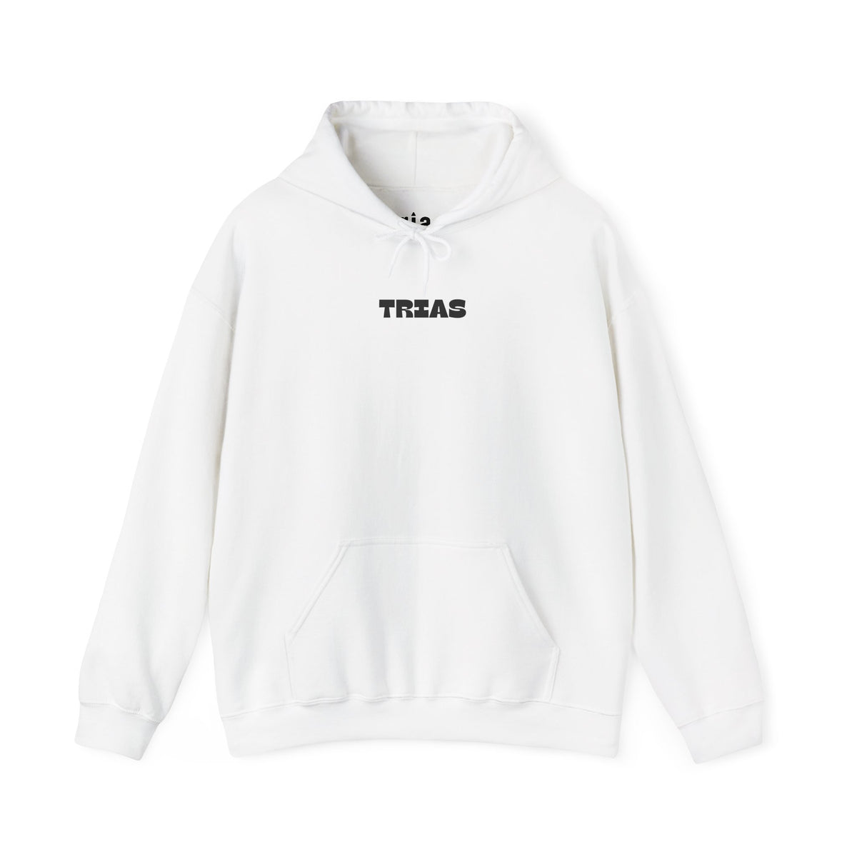 TRIAS Bold Back Graphic Hoodie – White – Front view
