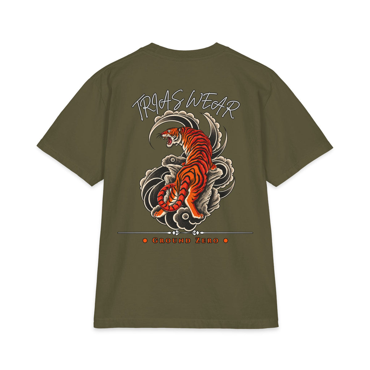 Tiger Koi Tee – Hunter Green – Back view