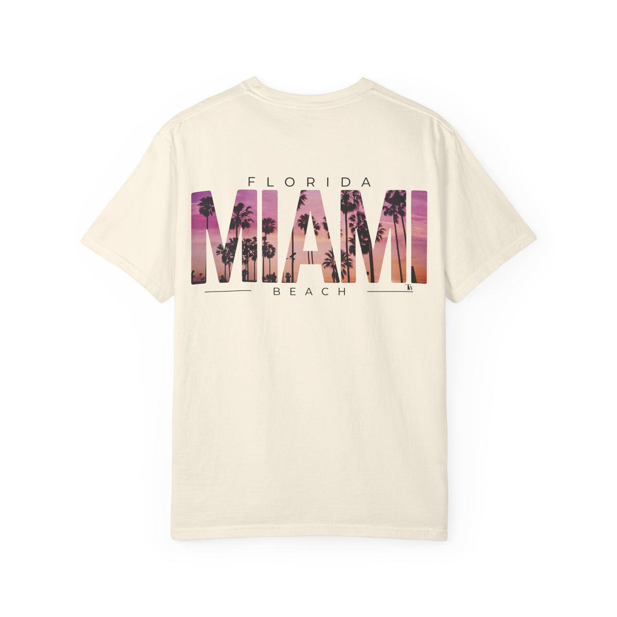 Miami Beach Sunset Tee – Ivory – Back view