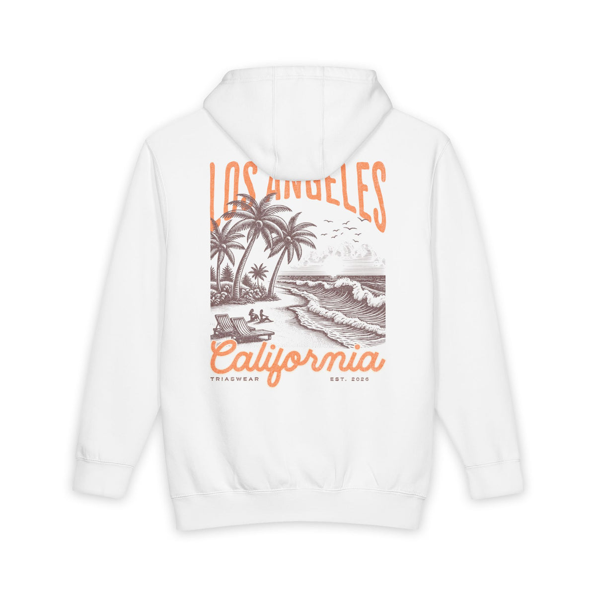 Los Angeles Coast Hoodie – White – Back view