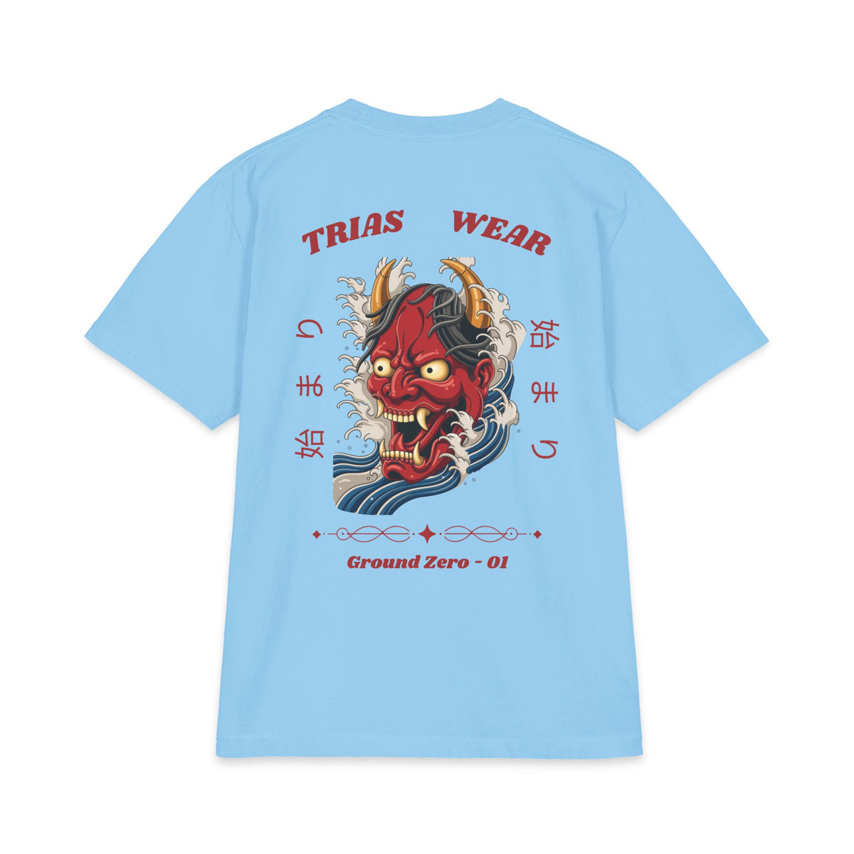 Hannya Oni Tee – Sky Blue – Back view