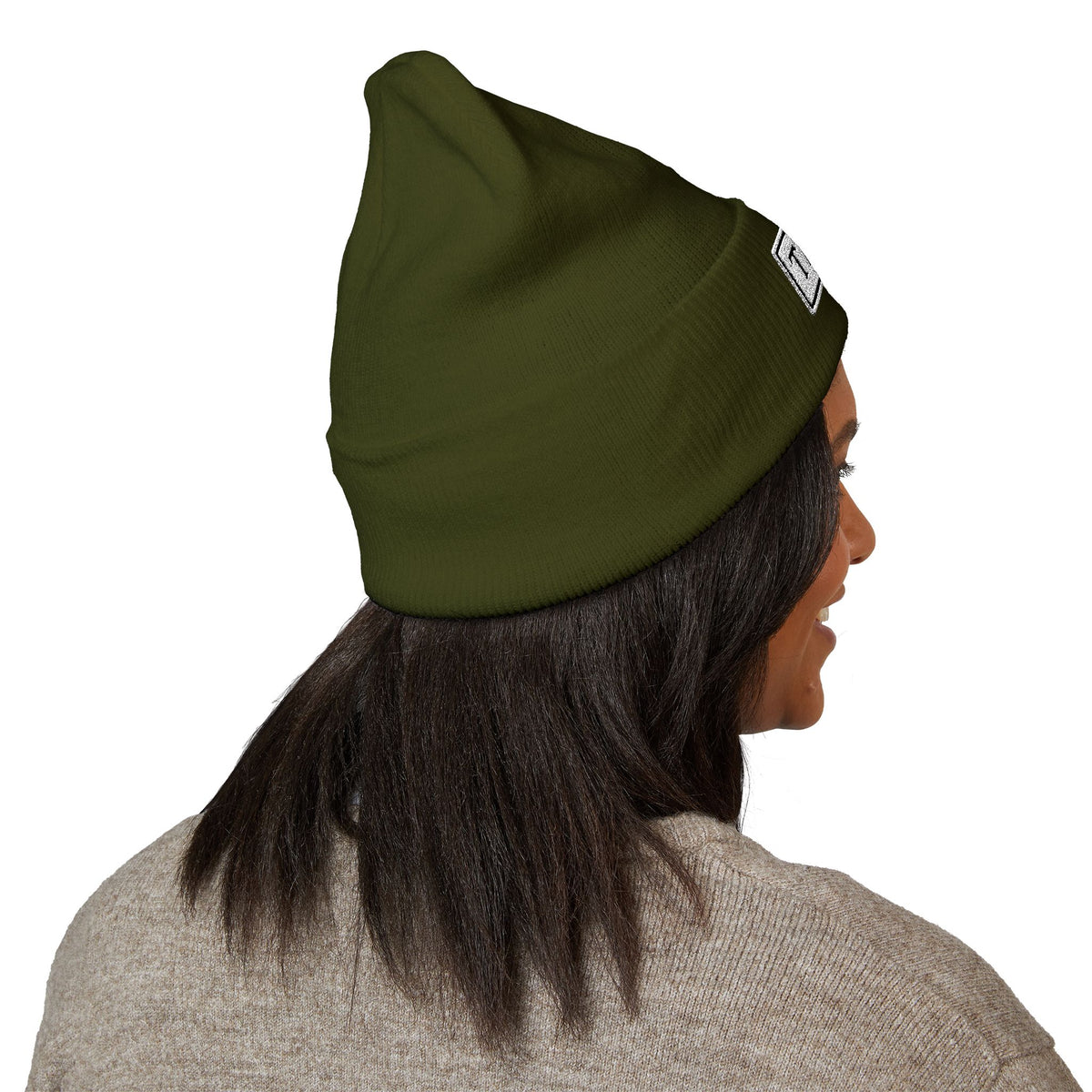 TRIAS Everyday Cuffed Beanie – Heather Grey – Back view