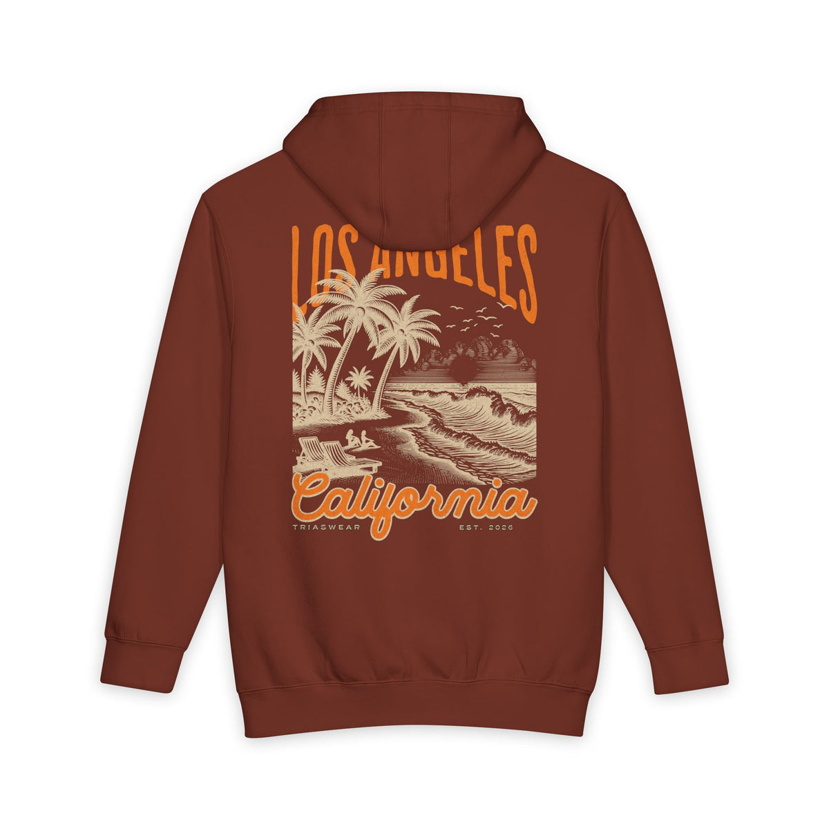 Los Angeles Coast Hoodie – Paprika – Back view