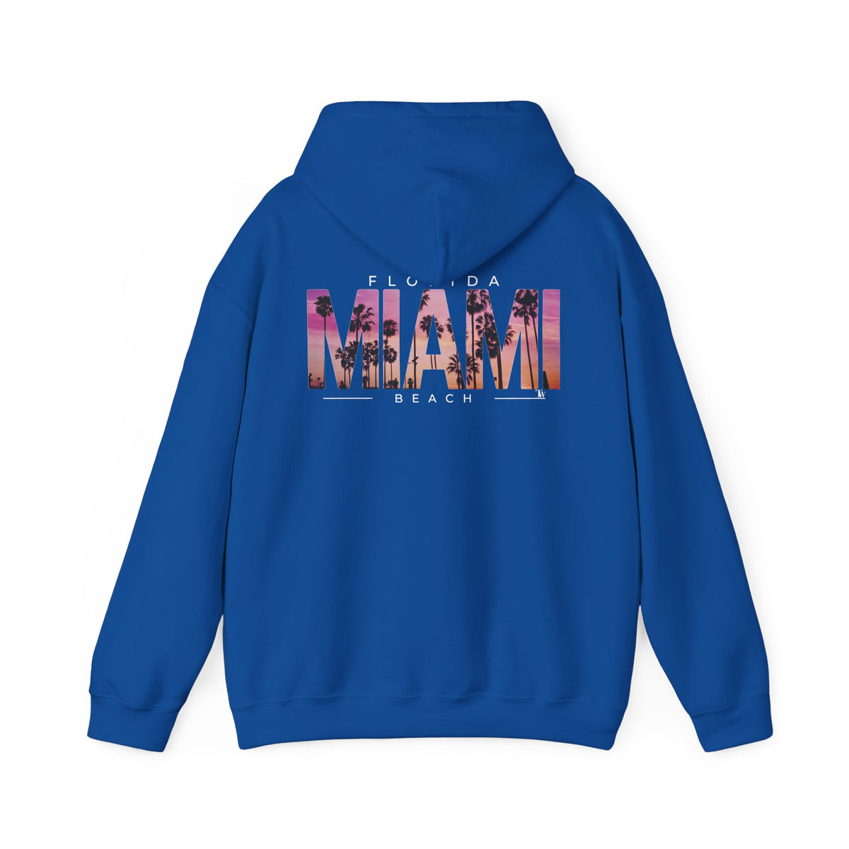 Miami Beach Sunset Hoodie – Royal – Back view