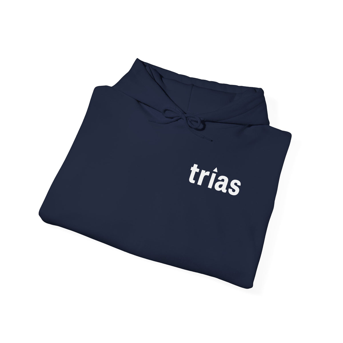 TRIAS Essential White Hoodie – Navy – Detail view 2