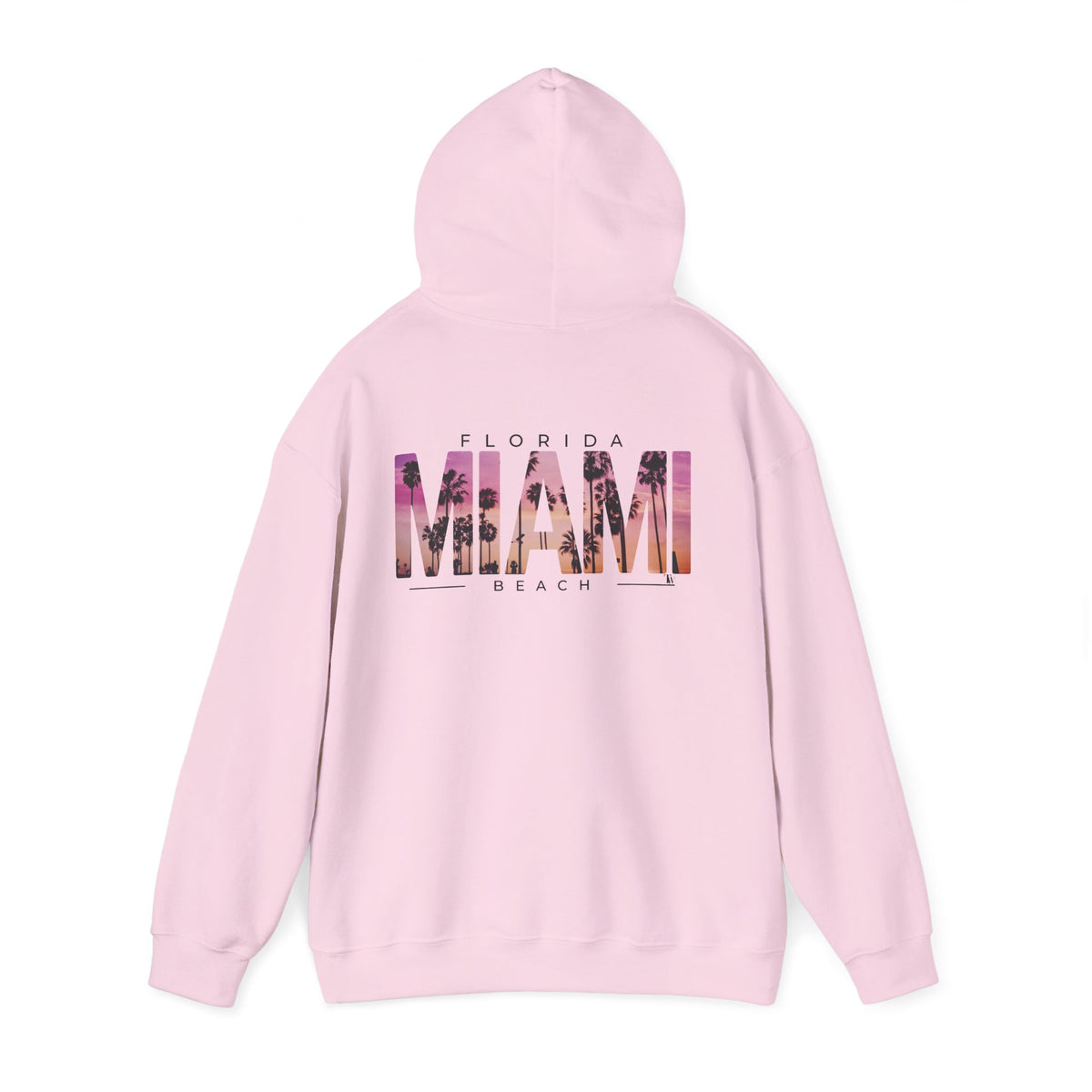 Miami Beach Sunset Hoodie – Light Pink – Detail view 1
