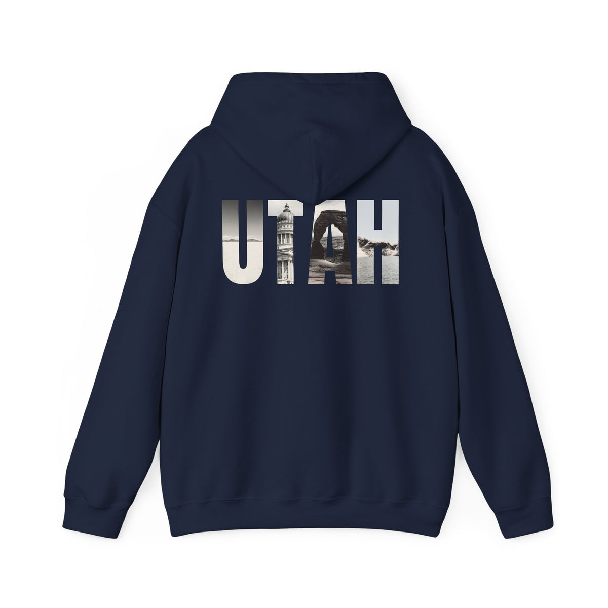 Utah Landscapes Hoodie – Navy – Back view