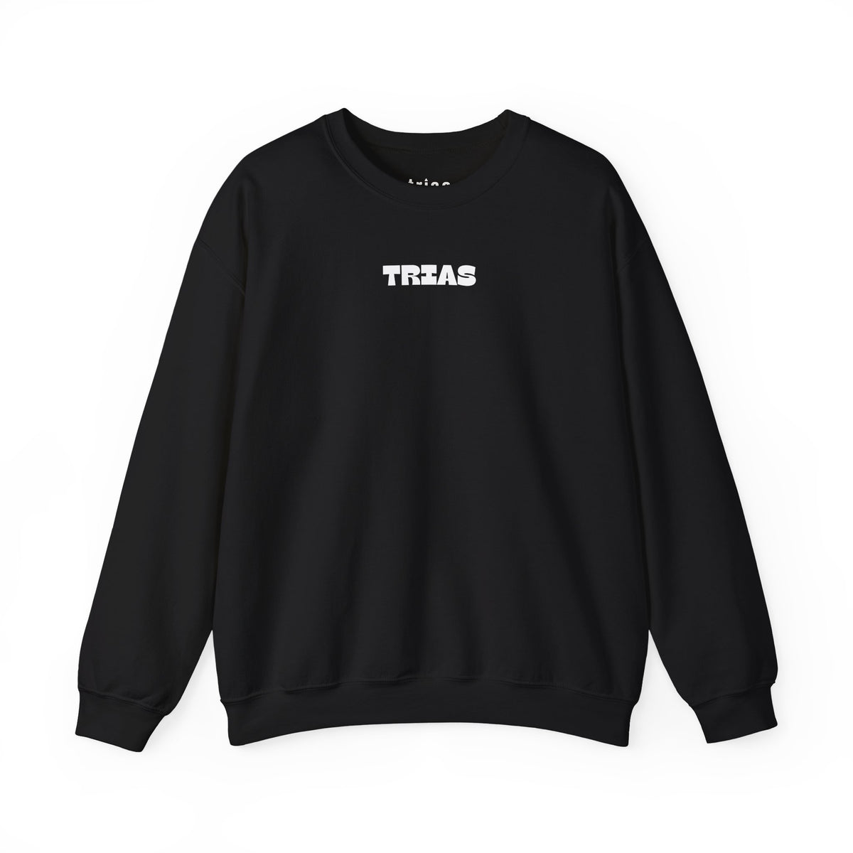 TRIAS Embroidered Crewneck – Black – Front view