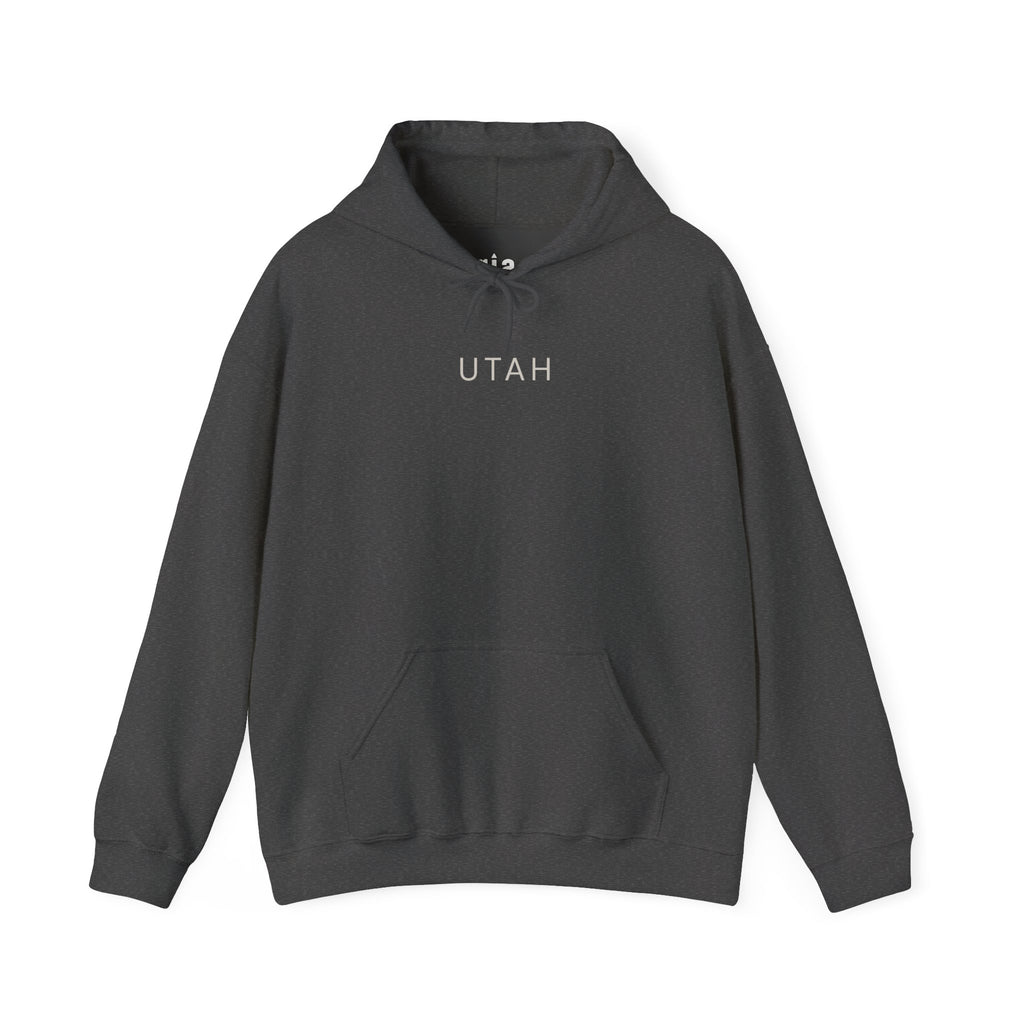 Utah Landscapes Hoodie – Dark Heather – Front view