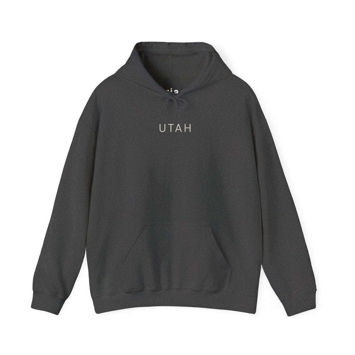 Utah Landscapes Hoodie – Dark Heather – Front view