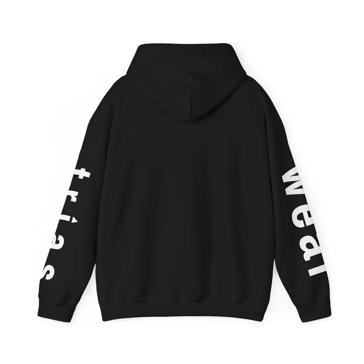 TRIAS Sleeve Print Hoodie – Black – Back view