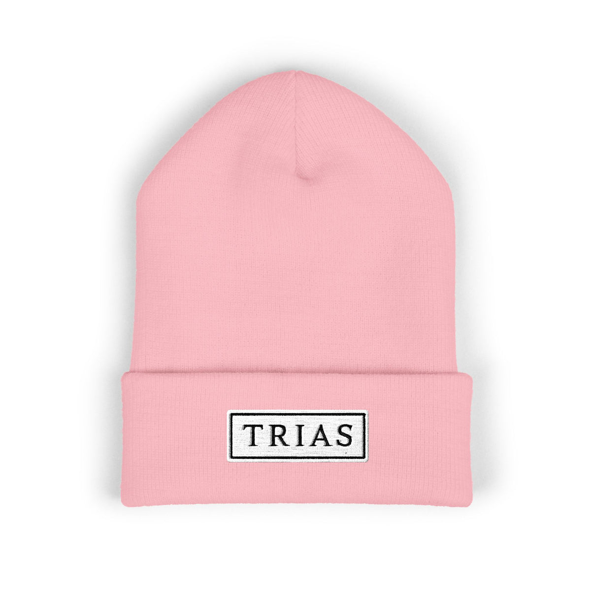 TRIAS Everyday Cuffed Beanie – Baby Pink – Front view