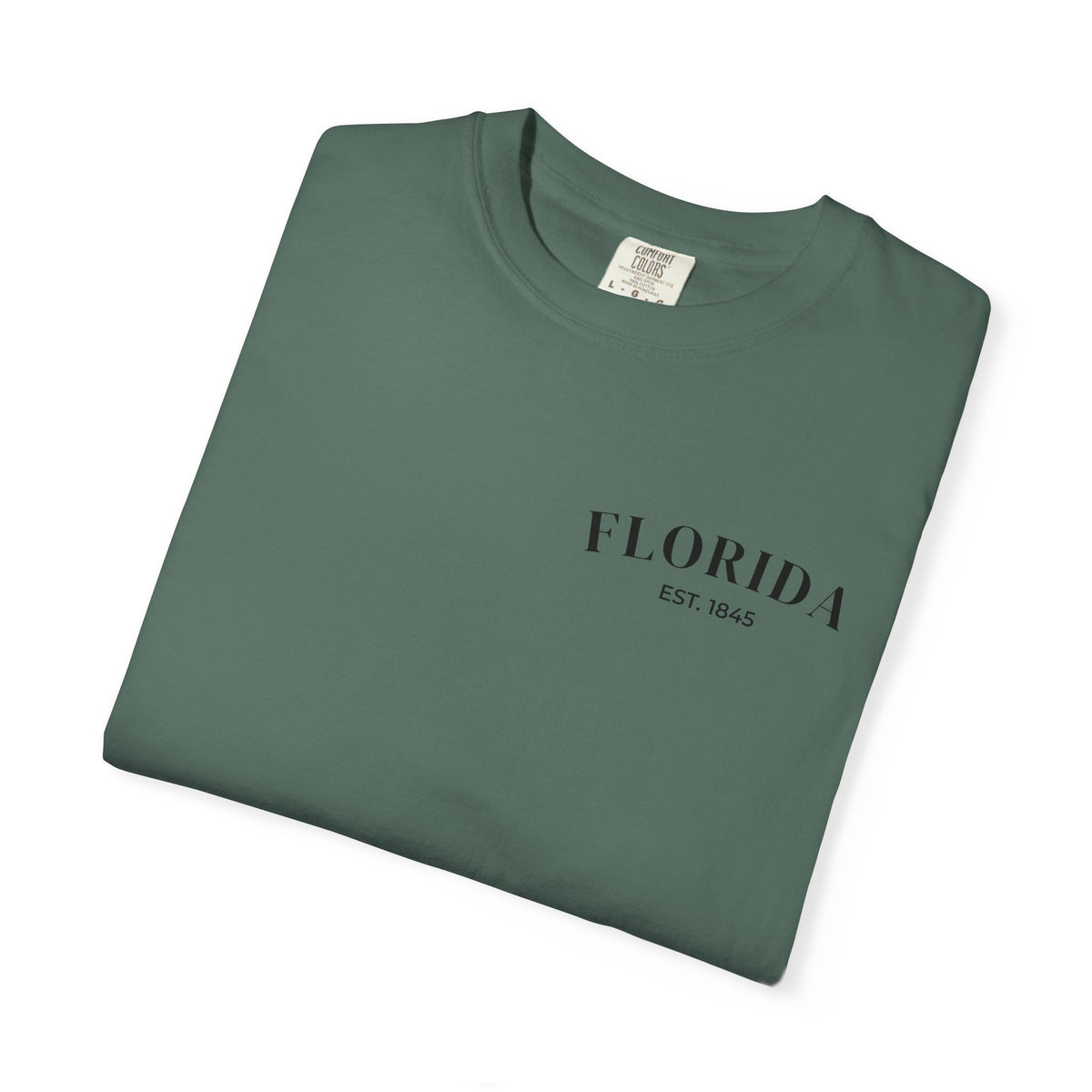 Miami Beach Sunset Tee – Blue Spruce – Detail view 1