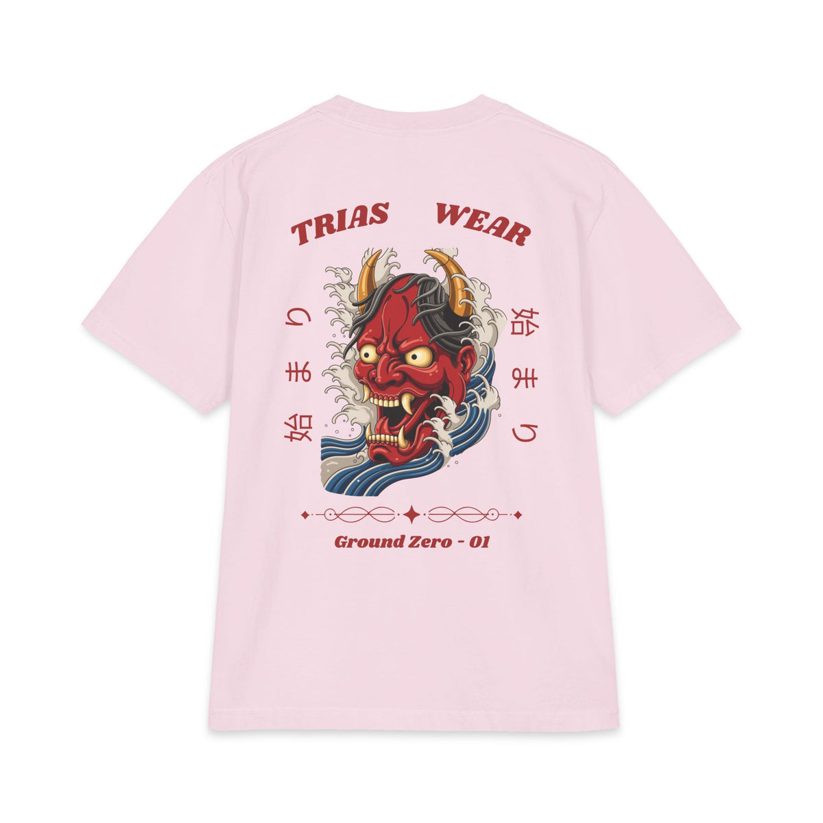Hannya Oni Tee – Powder Pink – Back view