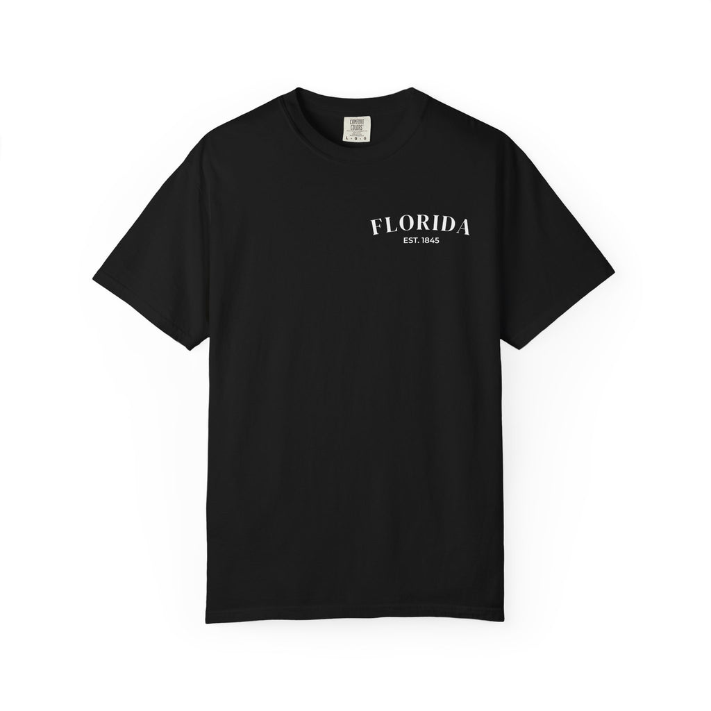 Miami Beach Sunset Tee – Black – Front view
