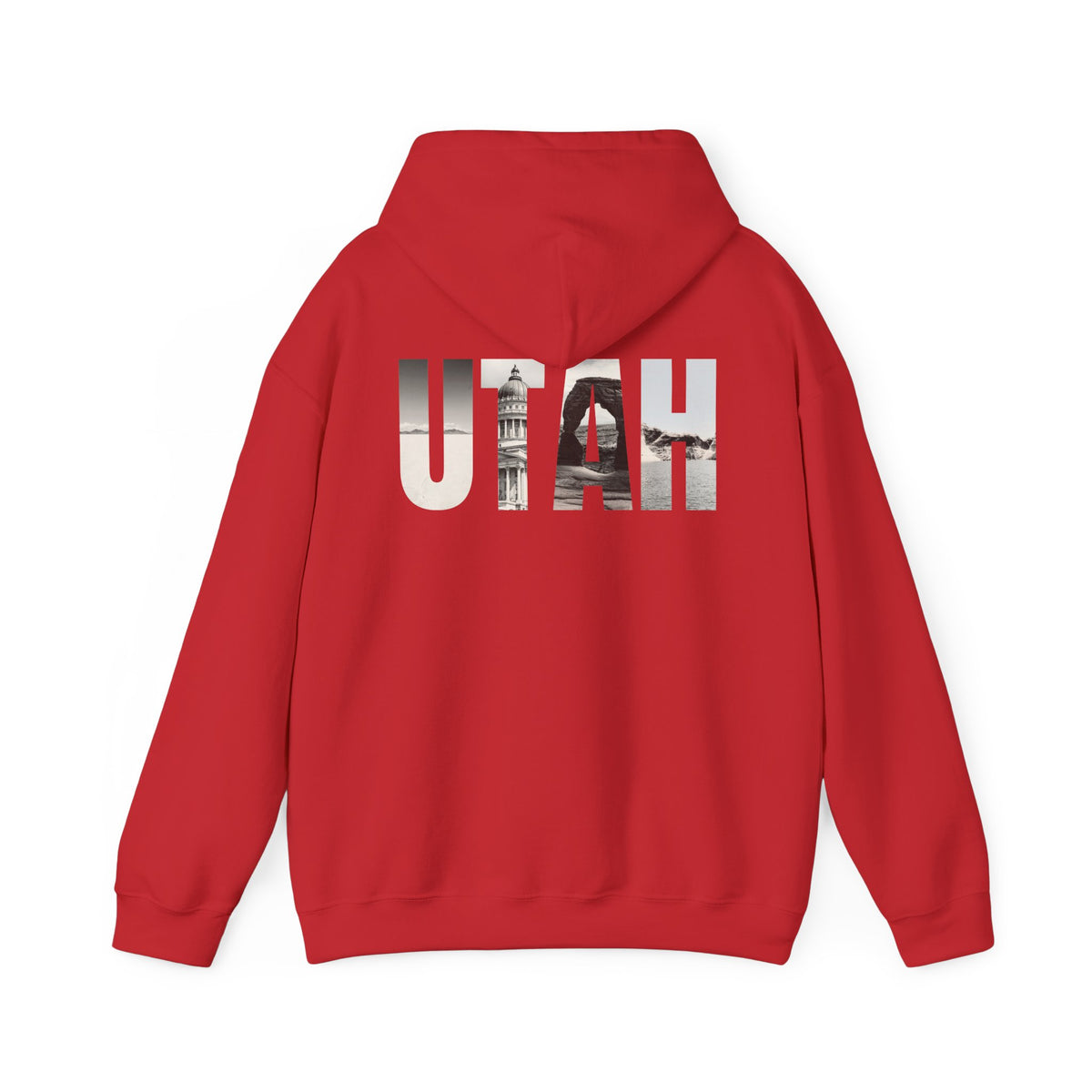 Utah Landscapes Hoodie – Red – Back view