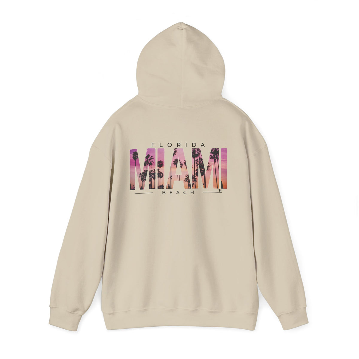 Miami Beach Sunset Hoodie – Sand – Detail view 1