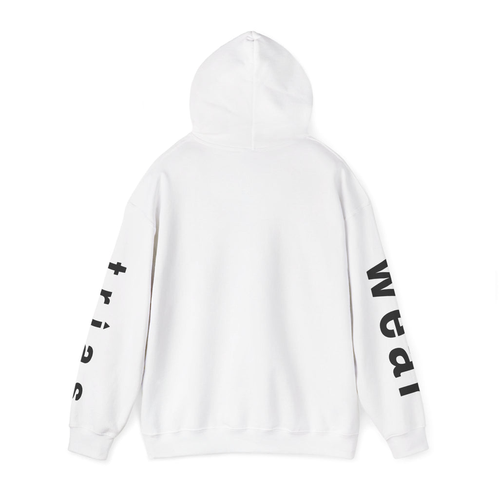 TRIAS Sleeve Print Hoodie – Dark Heather – Back view
