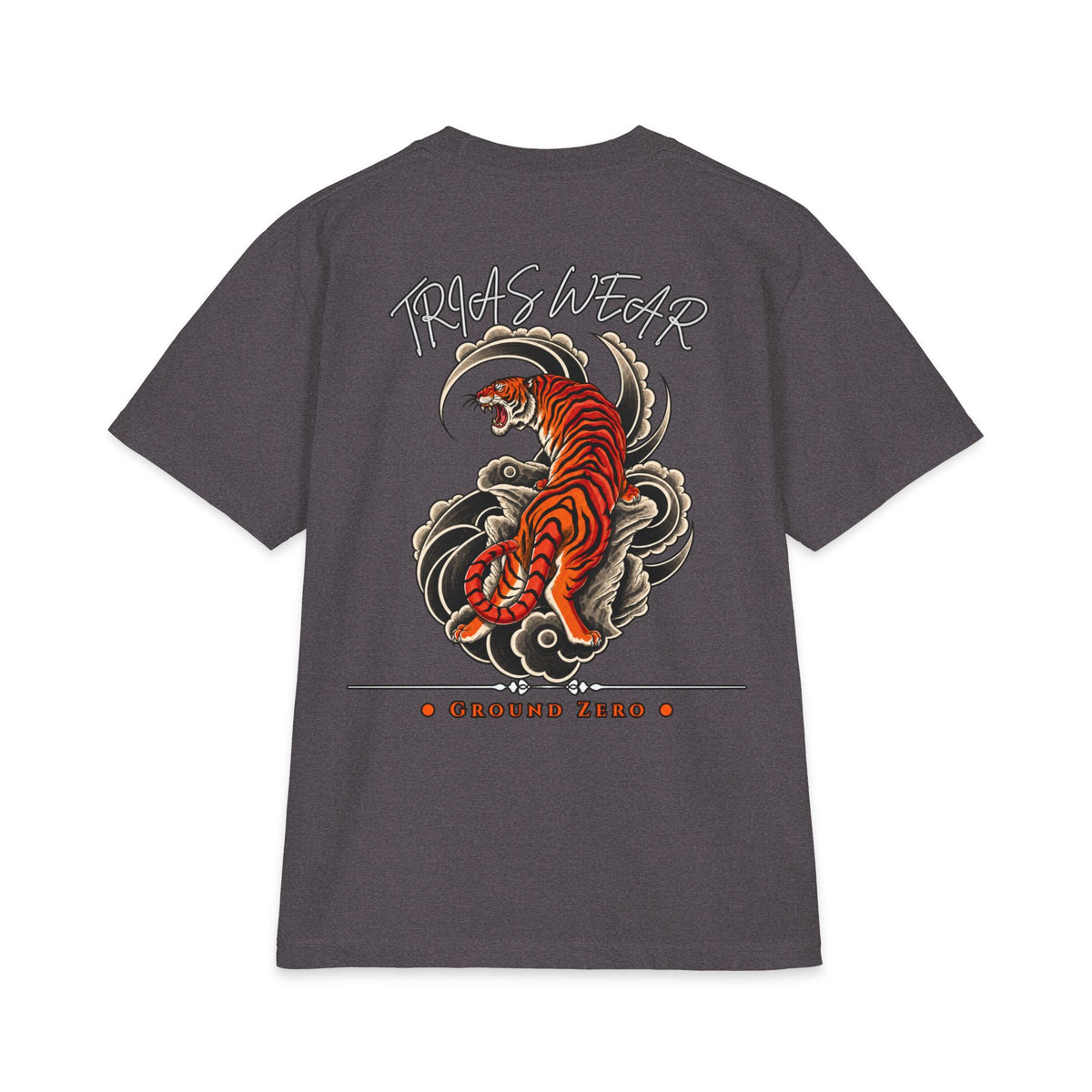 Tiger Koi Tee – Charcoal Grey – Back view