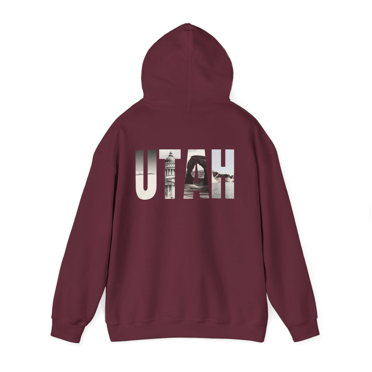 Utah Landscapes Hoodie – Maroon – Detail view 1