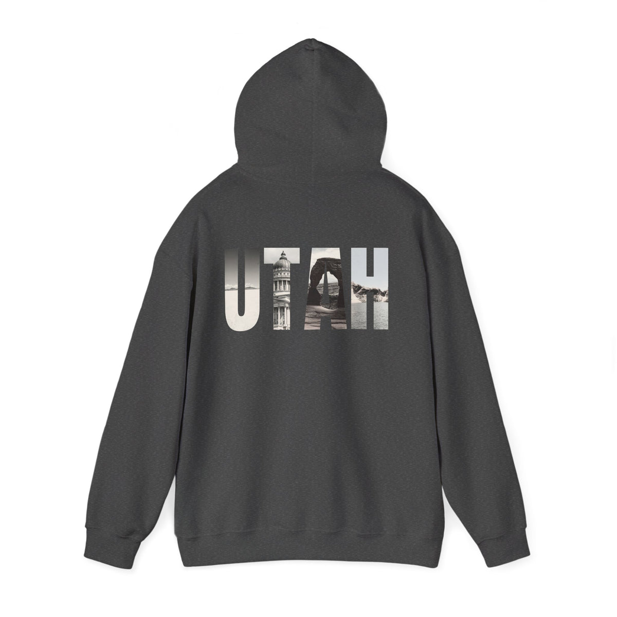 Utah Landscapes Hoodie – Dark Heather – Detail view 1