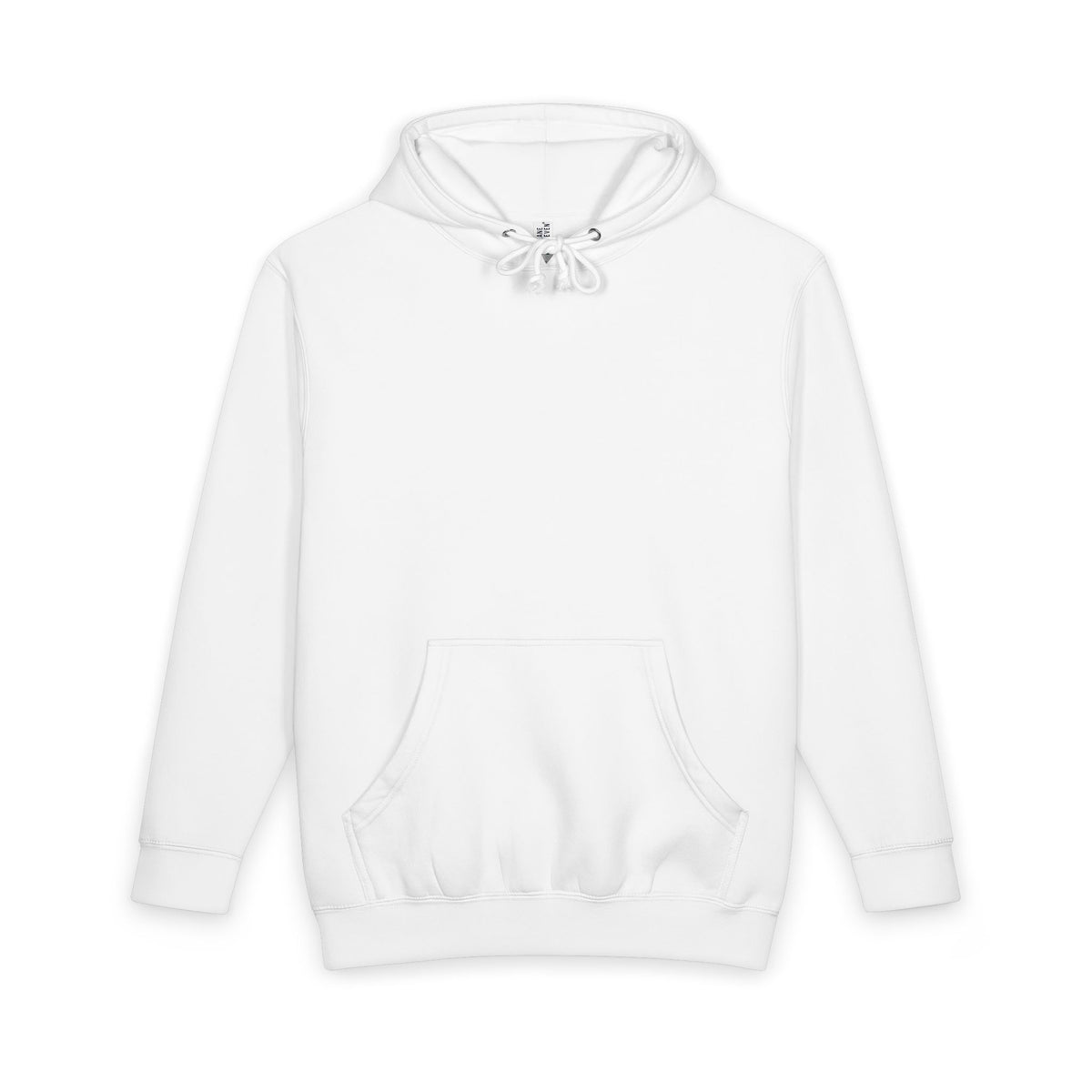 Don’t Think Much Hoodie – White – Front view