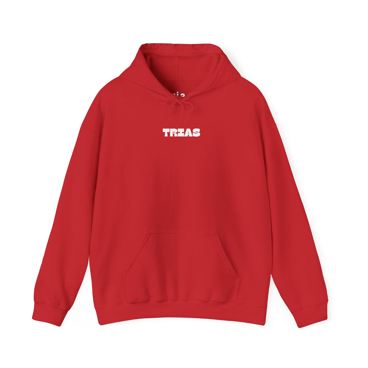 TRIAS Bold Back Graphic Hoodie – Red – Front view