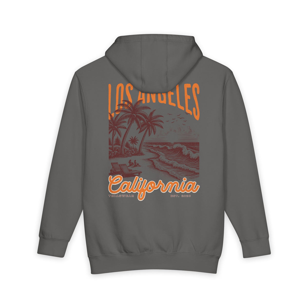 Los Angeles Coast Hoodie – Storm – Back view
