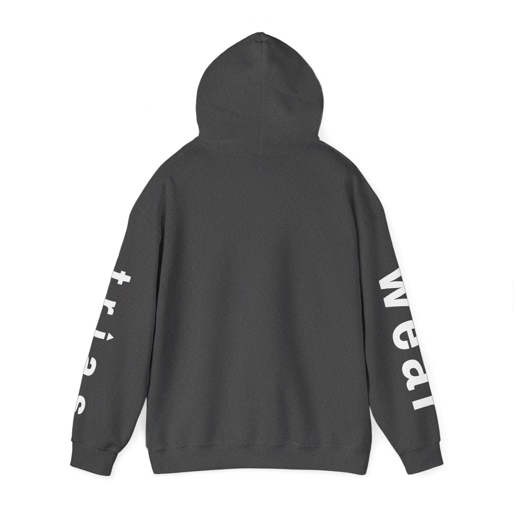 TRIAS Sleeve Print Hoodie – Dark Heather – Detail view 1
