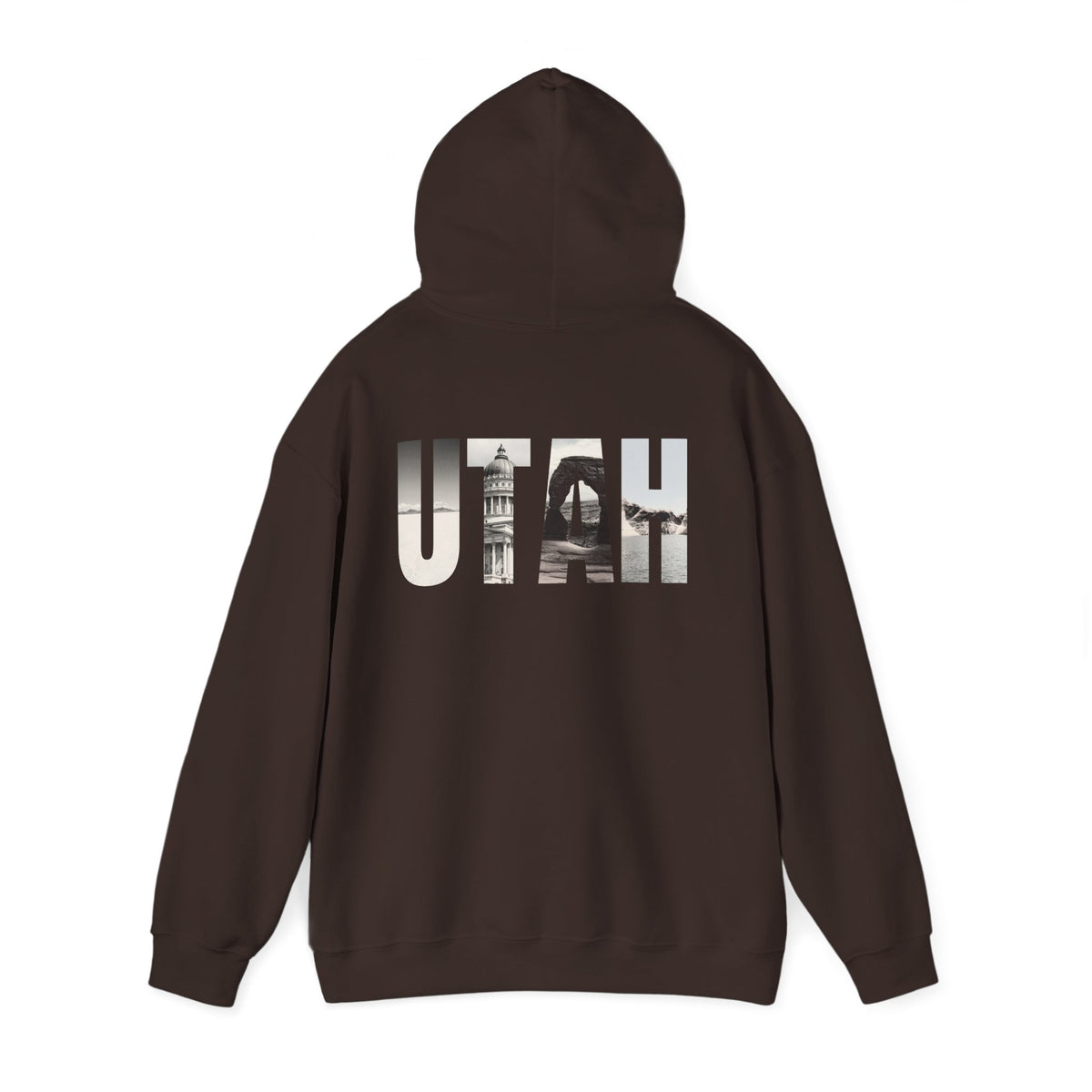 Utah Landscapes Hoodie – Dark Chocolate – Detail view 1